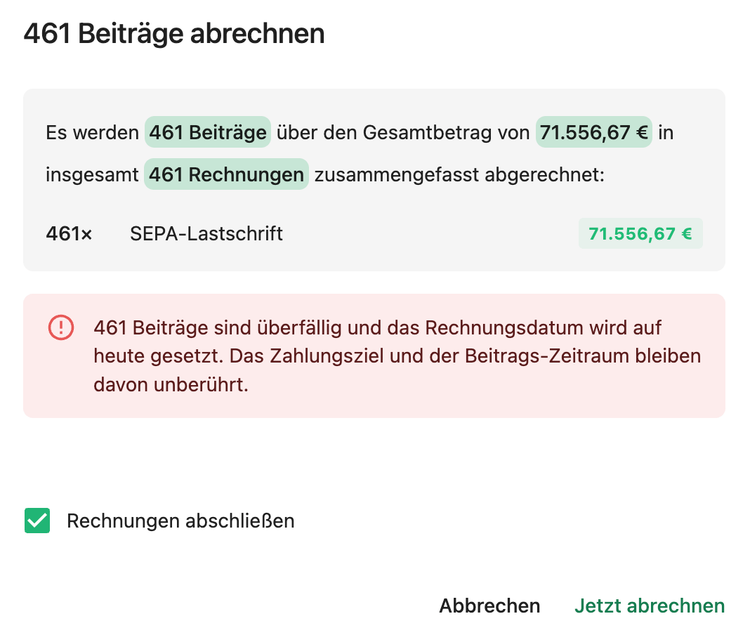 Beitrags-Einzug